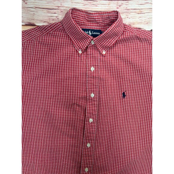 Ralph Lauren Blake Red Check Dress Shirt Large - Picture 3 of 5